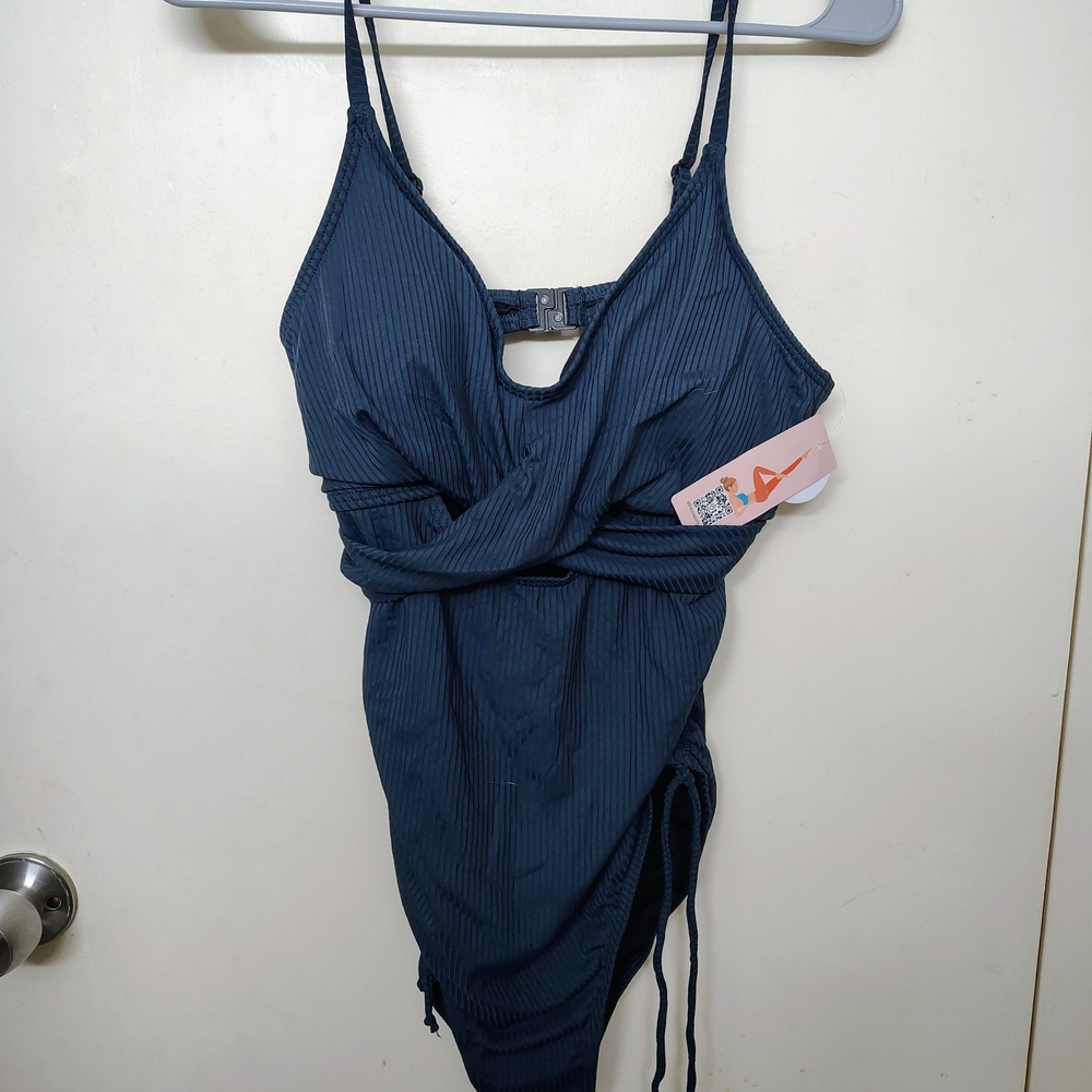 Women's Navy One-Piece Swimsuit - Picture 3 of 3